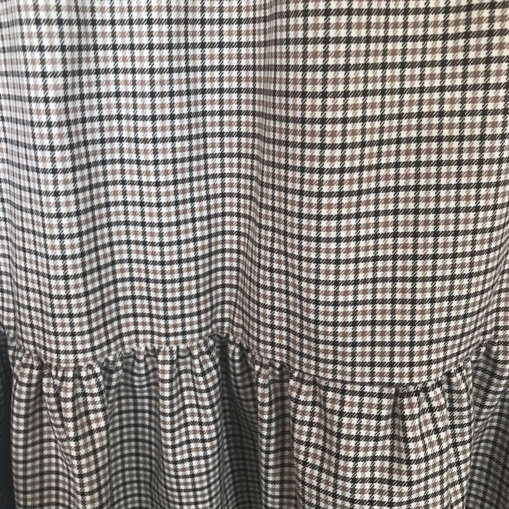 Zara Woman Sml High Waisted Button Side Fishtail Asymmetrical Skirt Plaid - Picture 6 of 11
